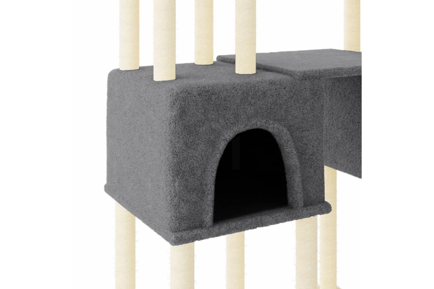 Cat Tree With Sisal Scratching Posts Dark Grey 199 Cm-6