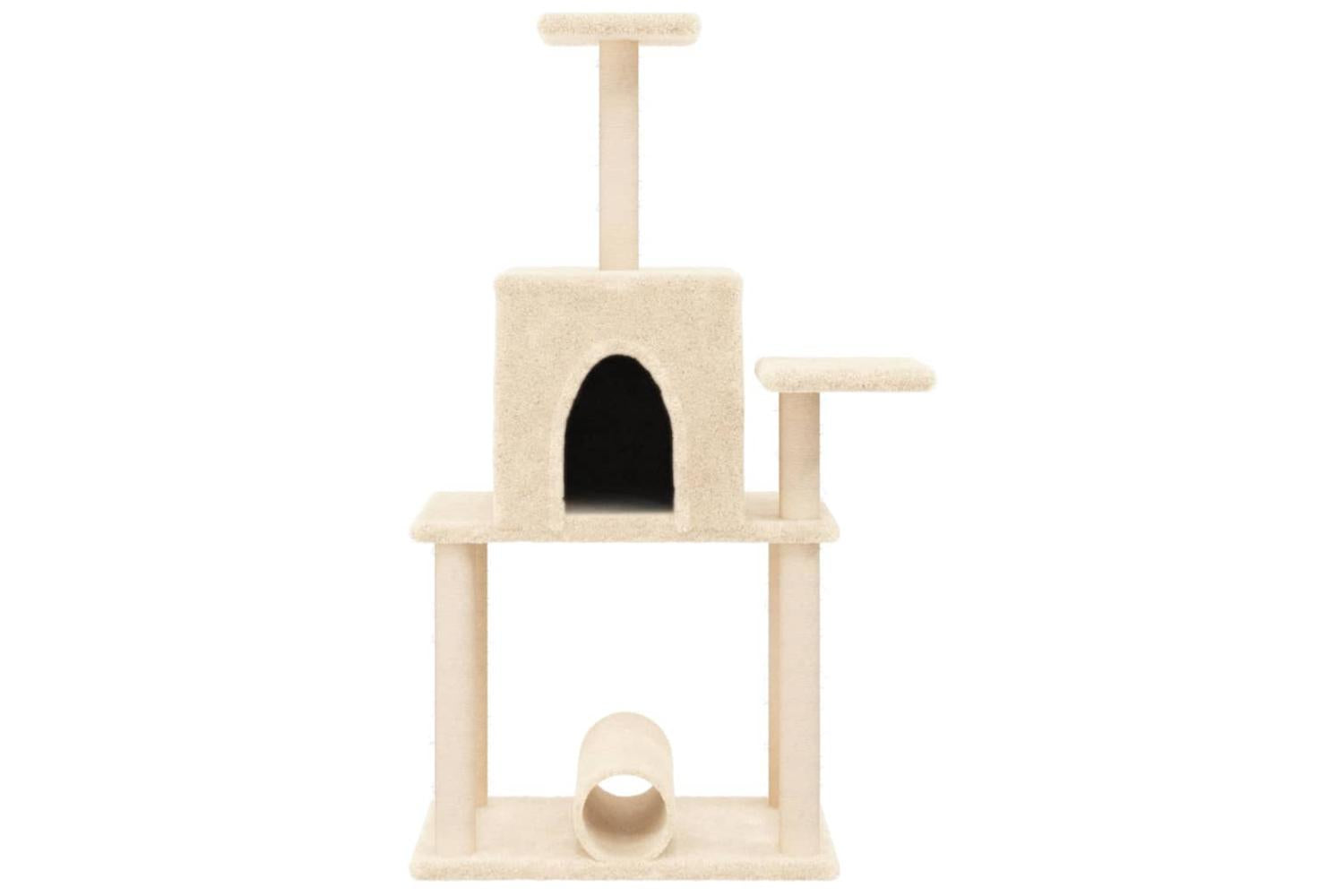 Cat Tree With Sisal Scratching Posts Cream 122 Cm-4
