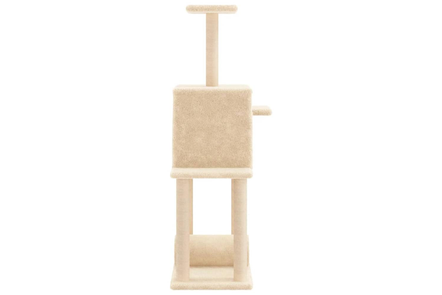 Cat Tree With Sisal Scratching Posts Cream 122 Cm-5