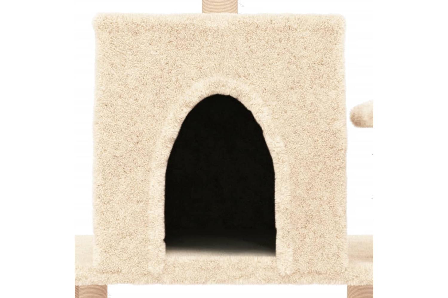 Cat Tree With Sisal Scratching Posts Cream 122 Cm-7