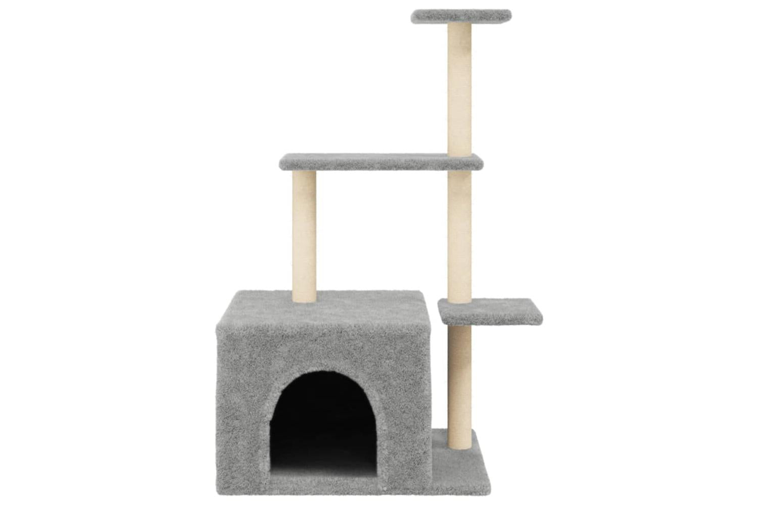 Cat Tree With Sisal Scratching Posts Light Grey 110 Cm-4