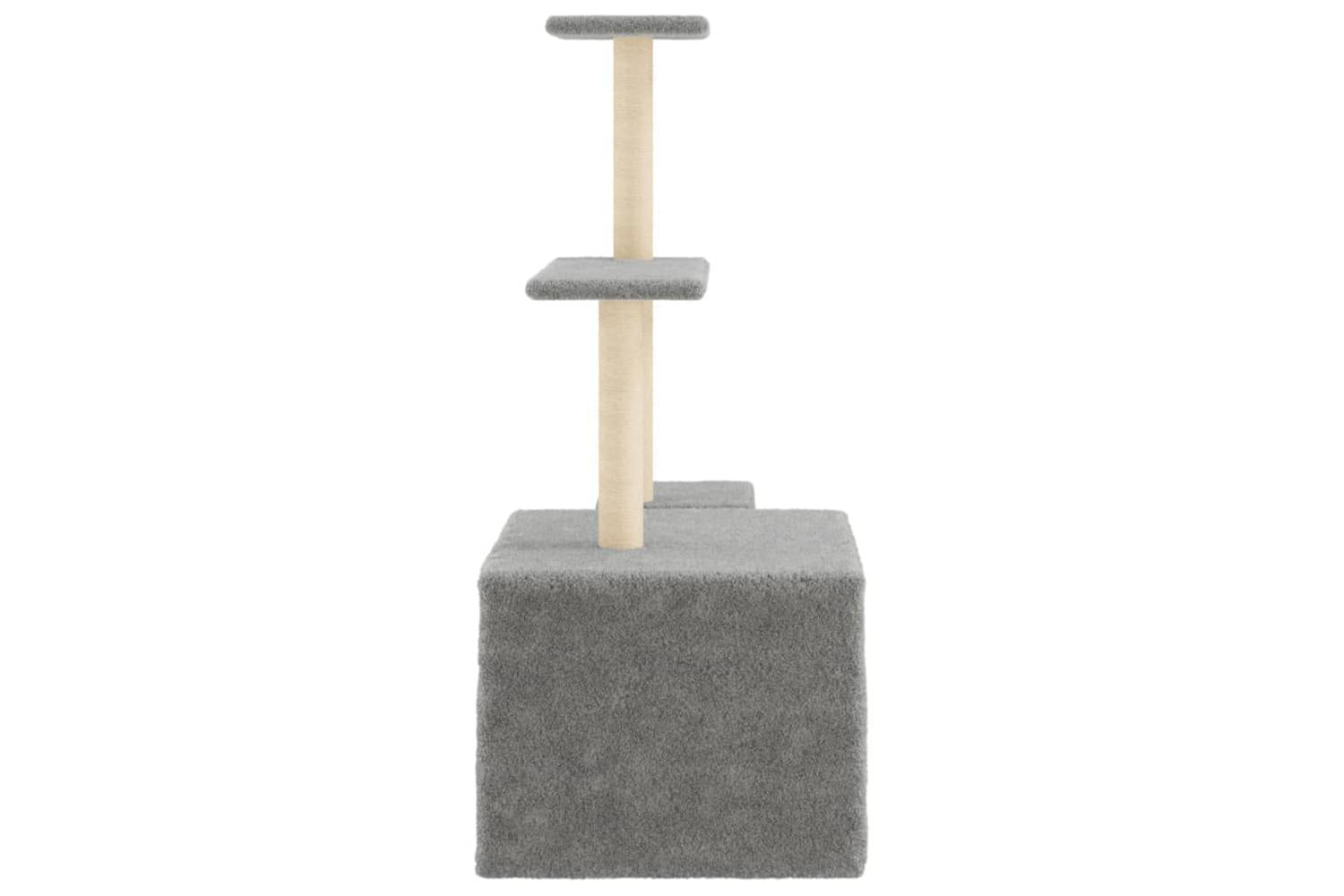 Cat Tree With Sisal Scratching Posts Light Grey 110 Cm-5