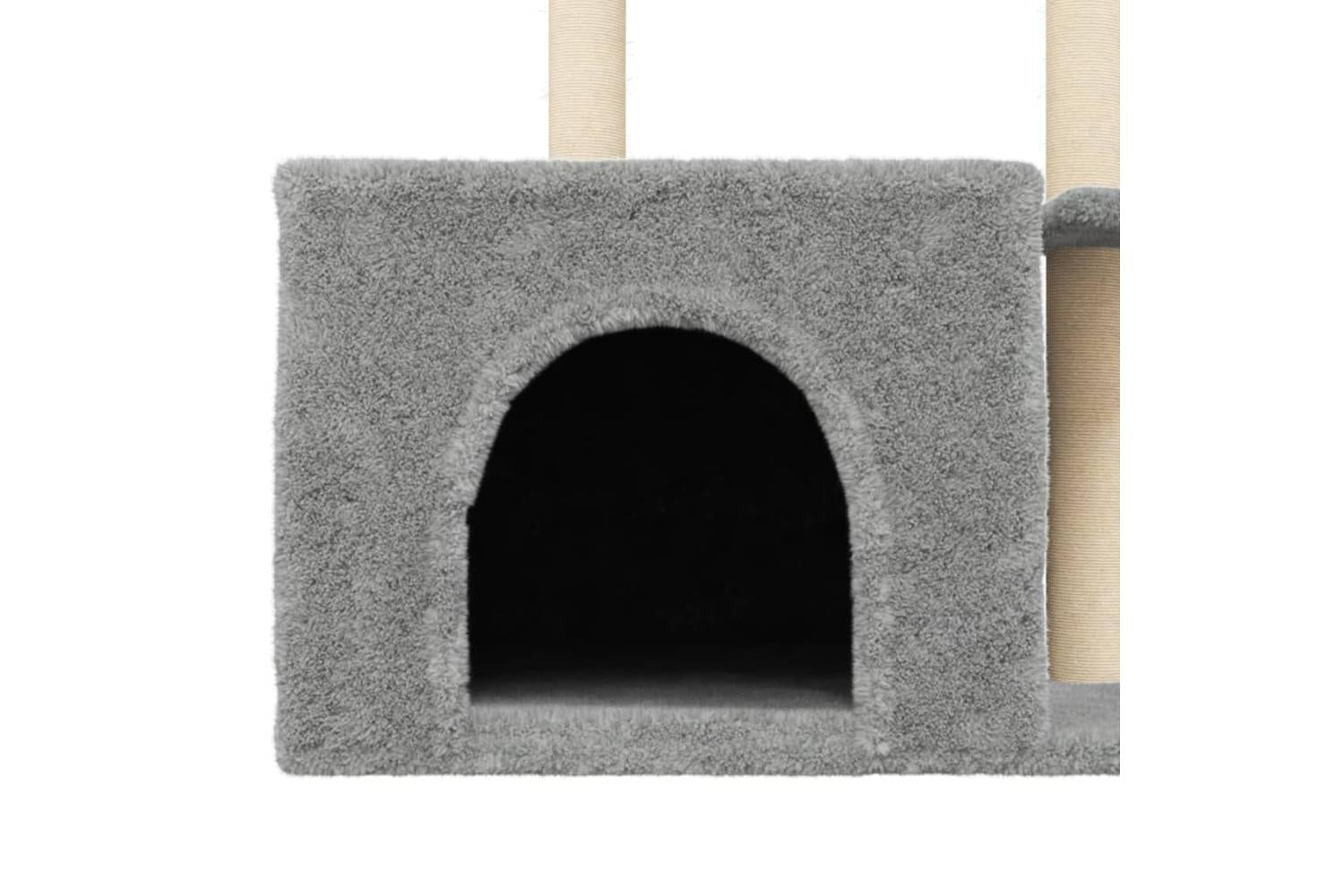 Cat Tree With Sisal Scratching Posts Light Grey 110 Cm-7