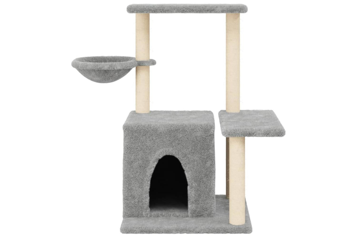 Cat Tree With Sisal Scratching Posts Light Grey 83 Cm-4