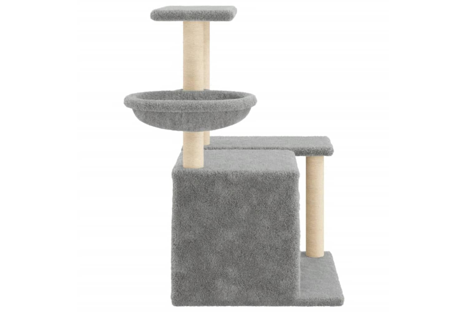 Cat Tree With Sisal Scratching Posts Light Grey 83 Cm-5