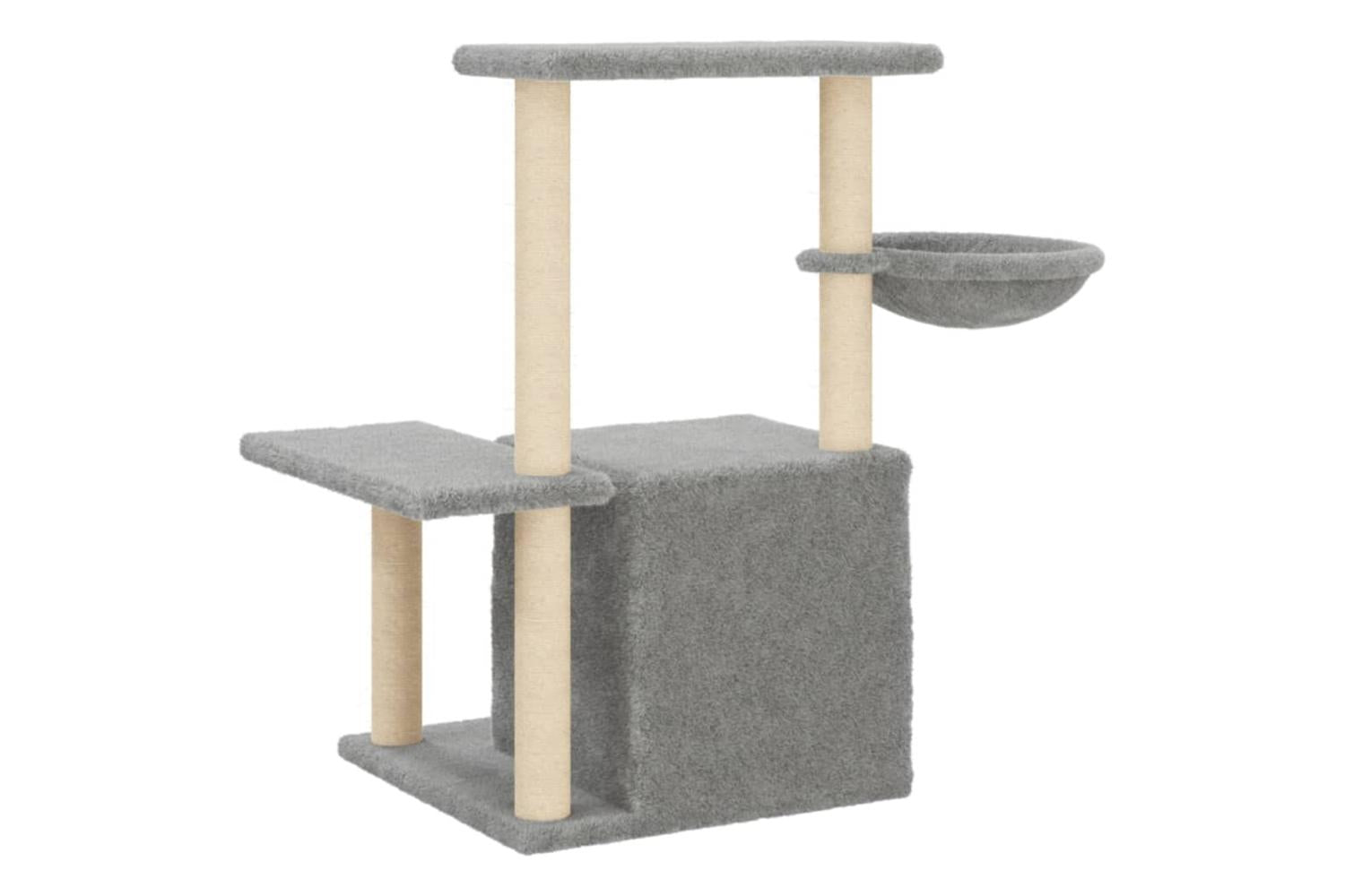 Cat Tree With Sisal Scratching Posts Light Grey 83 Cm-6