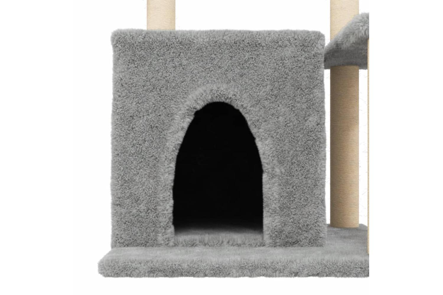 Cat Tree With Sisal Scratching Posts Light Grey 83 Cm-7