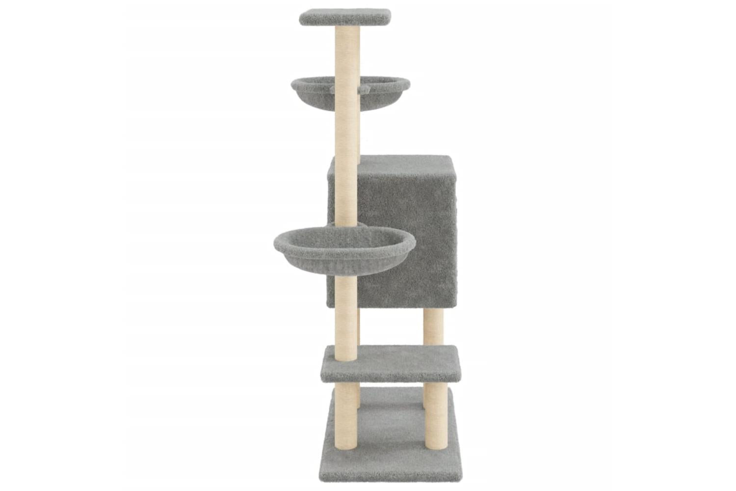 Cat Tree With Sisal Scratching Posts Light Grey 117 Cm-5