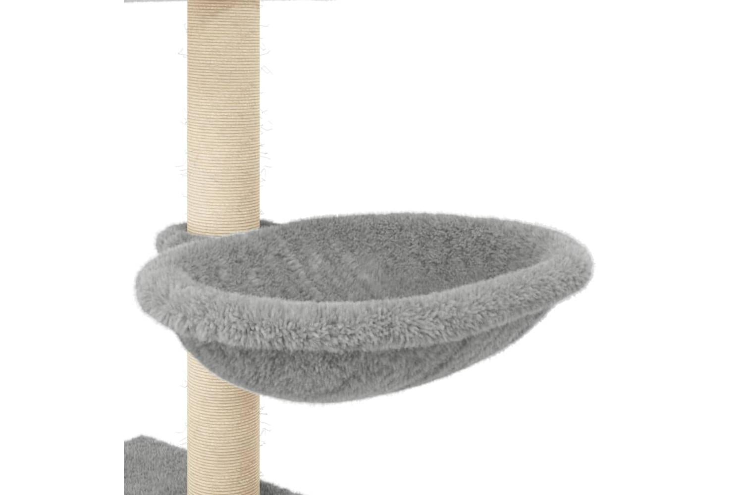 Cat Tree With Sisal Scratching Posts Light Grey 117 Cm-8
