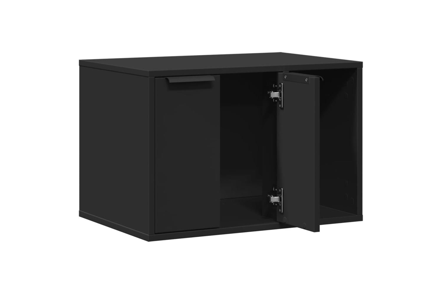 Cat Litter Box Enclosure Black 60x40x40 Cm Engineered Wood-4