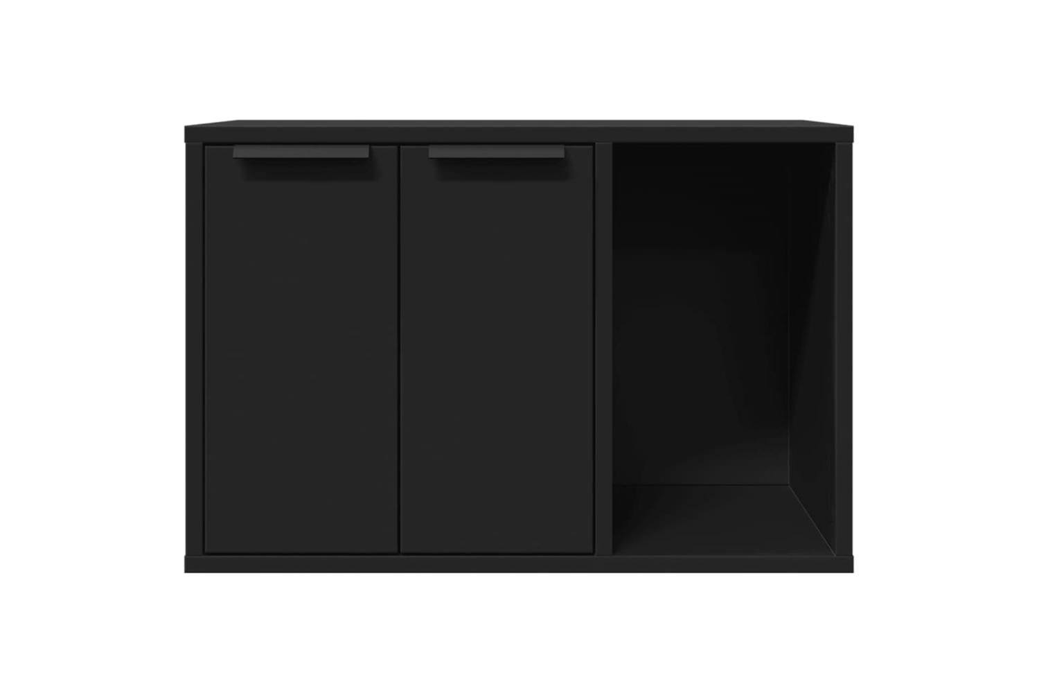 Cat Litter Box Enclosure Black 60x40x40 Cm Engineered Wood-5
