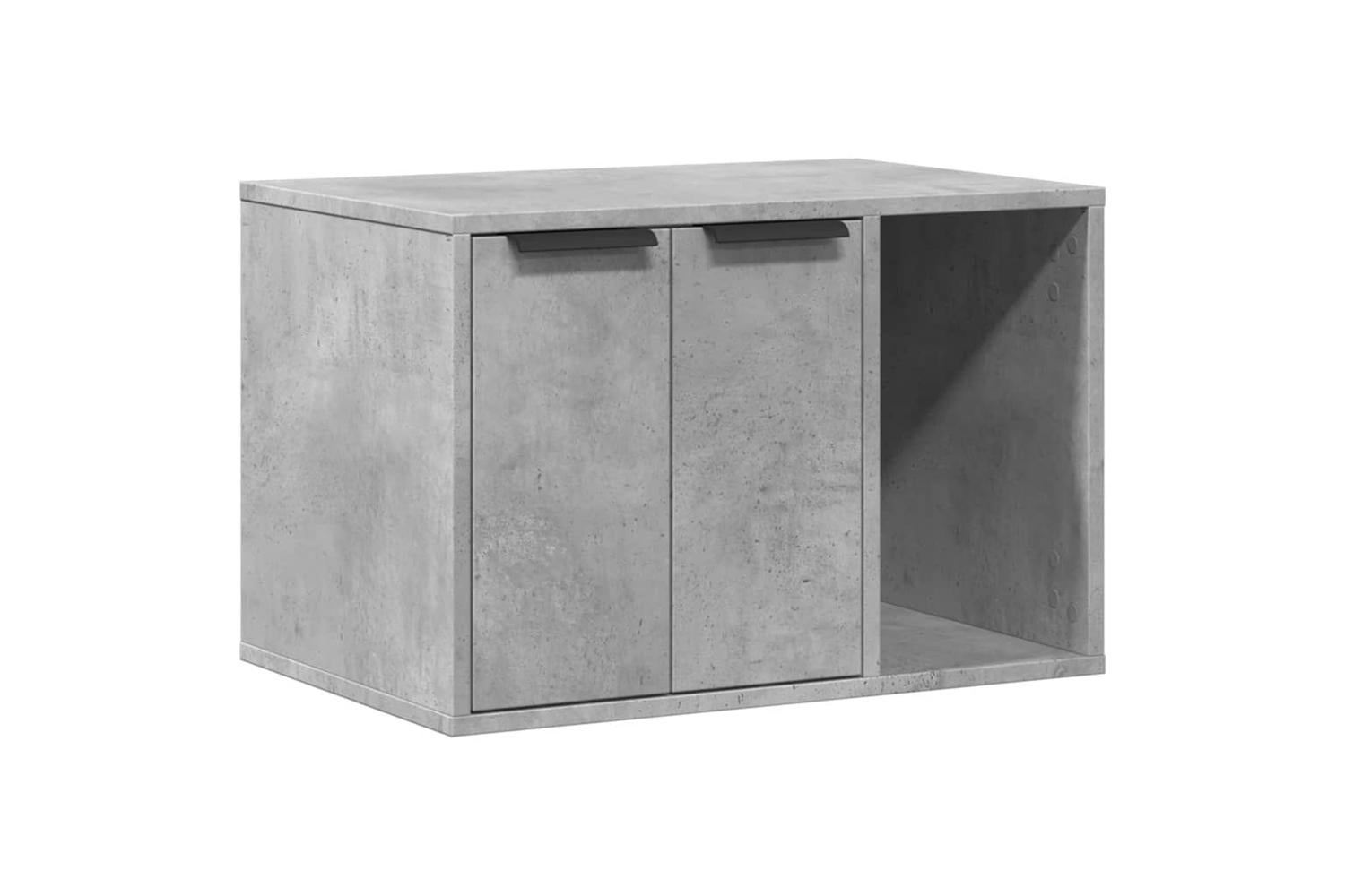 Cat Litter Box Enclosure Concrete Grey 60x40x40 Cm Engineered Wood-2
