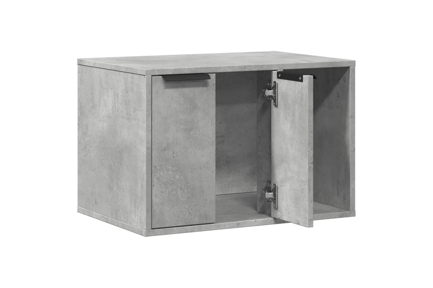 Cat Litter Box Enclosure Concrete Grey 60x40x40 Cm Engineered Wood-4
