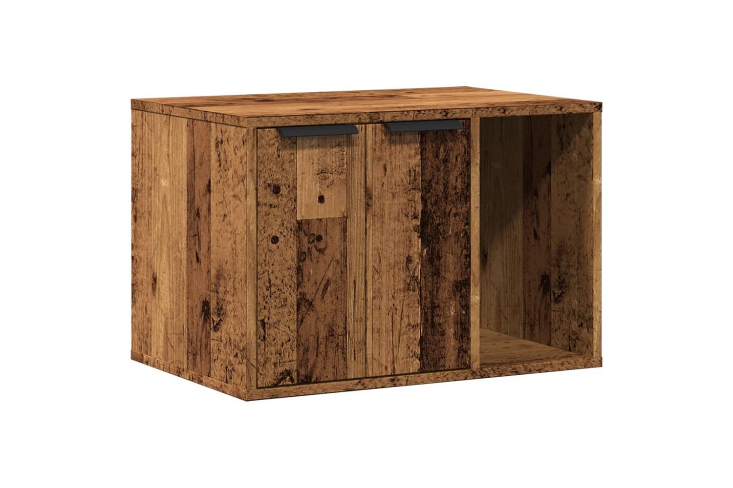 Cat Litter Box Enclosure Old Wood 60x40x40 Cm Engineered Wood-2