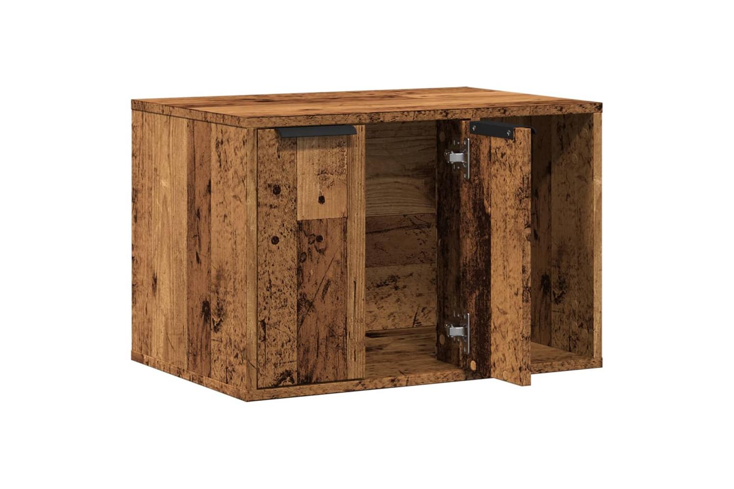 Cat Litter Box Enclosure Old Wood 60x40x40 Cm Engineered Wood-4