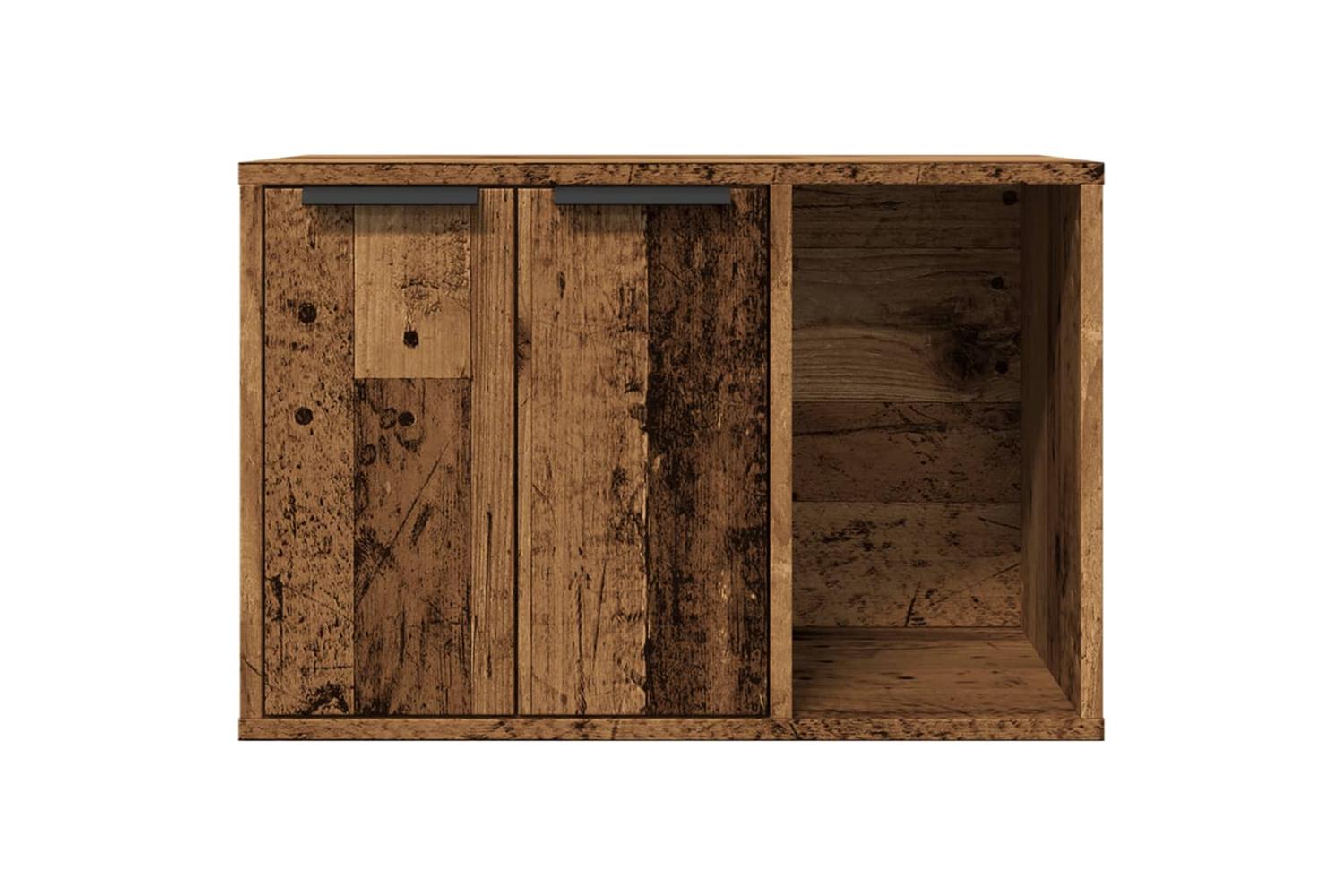 Cat Litter Box Enclosure Old Wood 60x40x40 Cm Engineered Wood-5