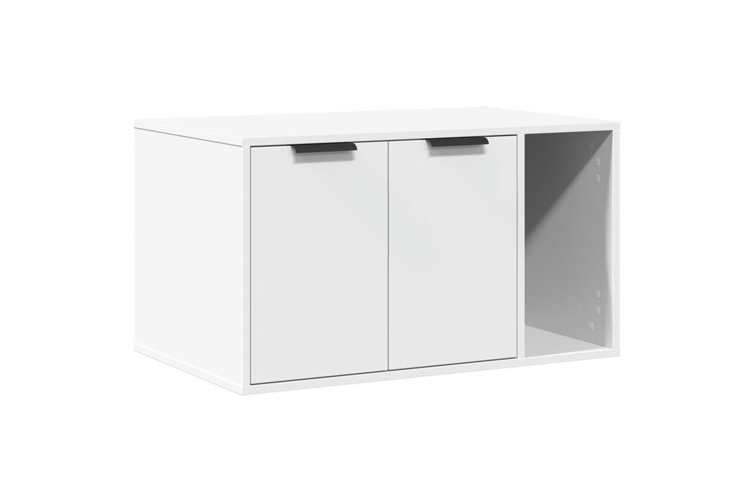 Cat Litter Box Enclosure White 80x50x45 Cm Engineered Wood-2
