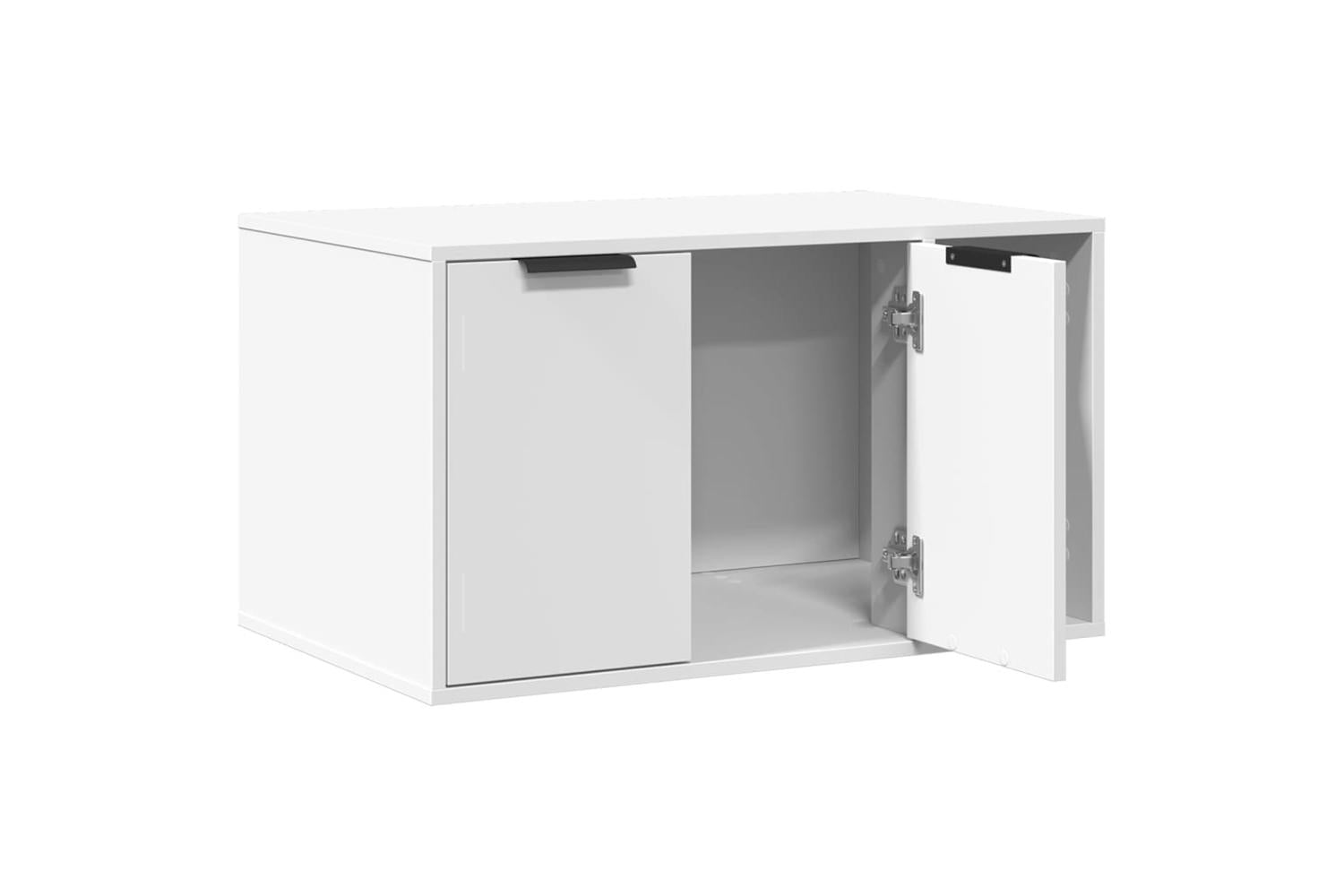 Cat Litter Box Enclosure White 80x50x45 Cm Engineered Wood-4