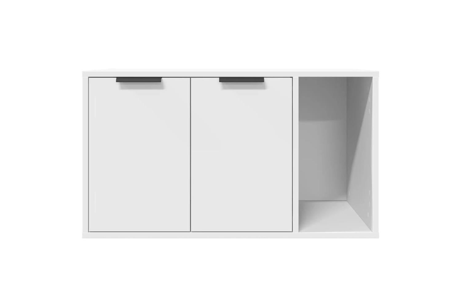 Cat Litter Box Enclosure White 80x50x45 Cm Engineered Wood-5