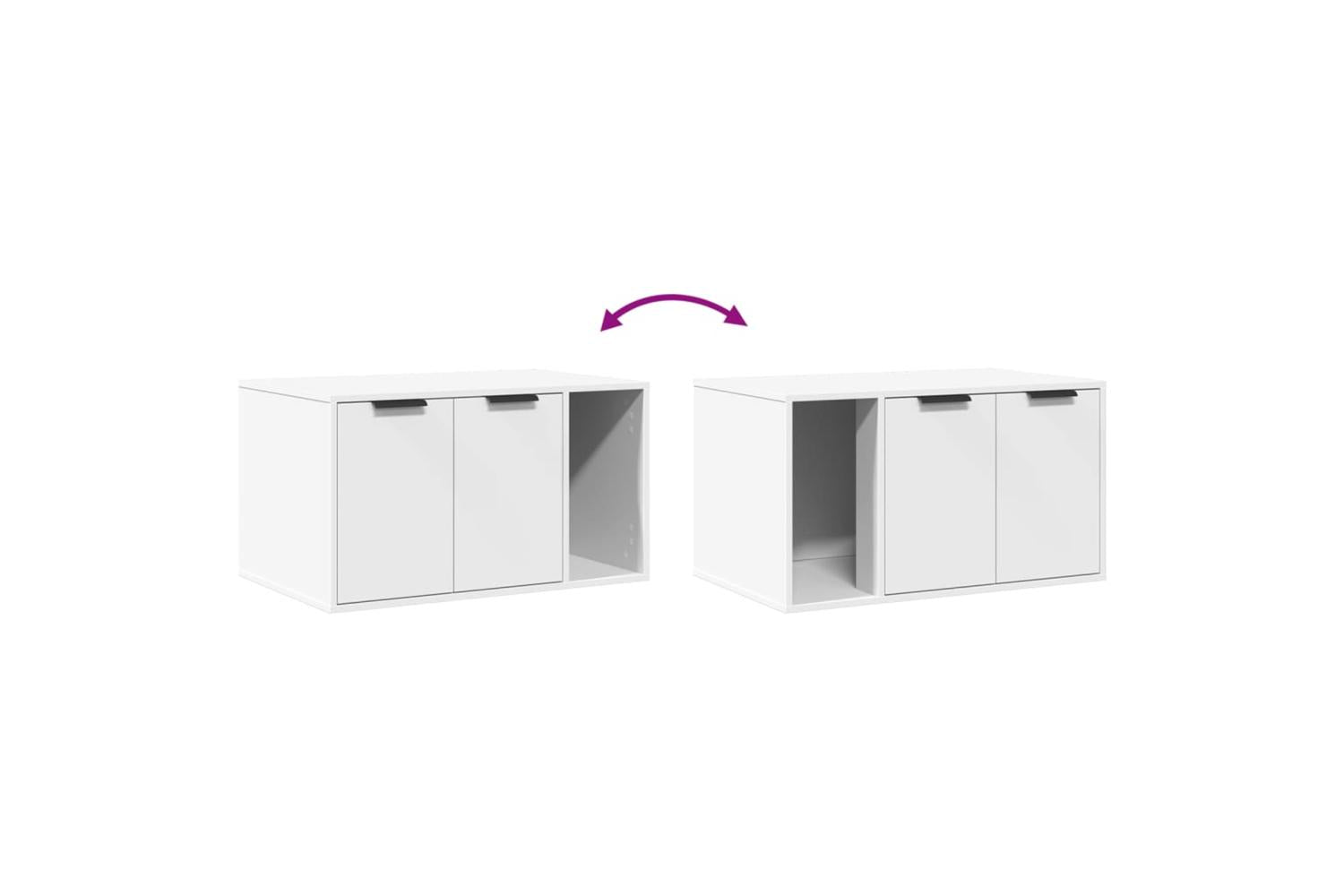 Cat Litter Box Enclosure White 80x50x45 Cm Engineered Wood-8