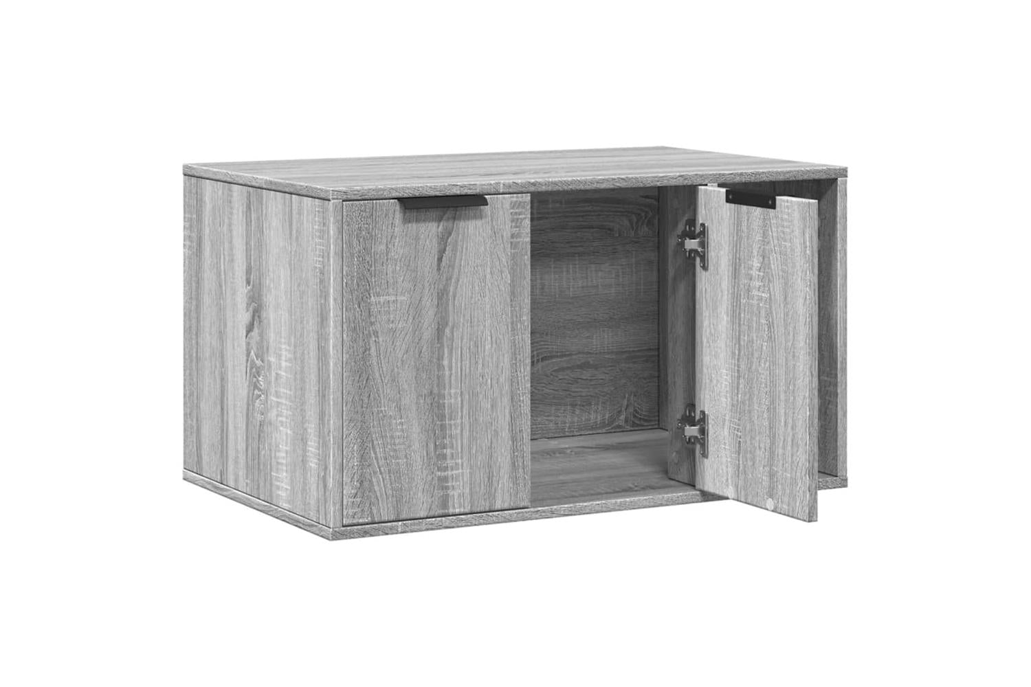 Cat Litter Box Enclosure Grey Sonoma 80x50x45 Cm Engineered Wood-4