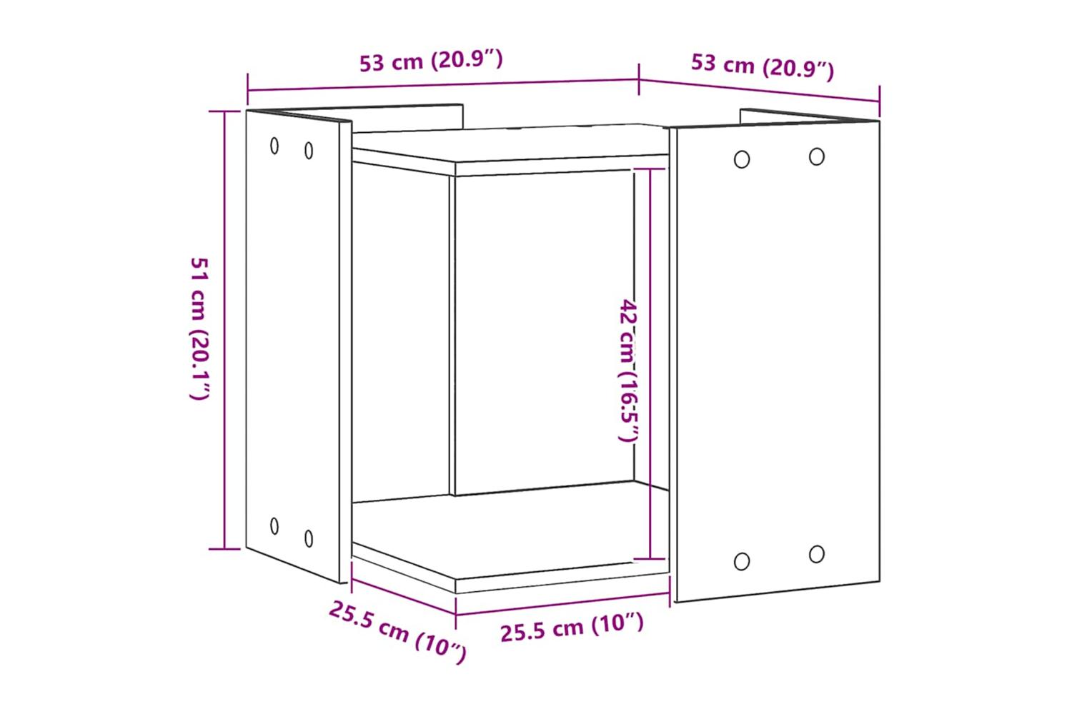 Cat Litter Box Enclosure Artisian Oak 53x53x51 Cm Engineered Wood-9
