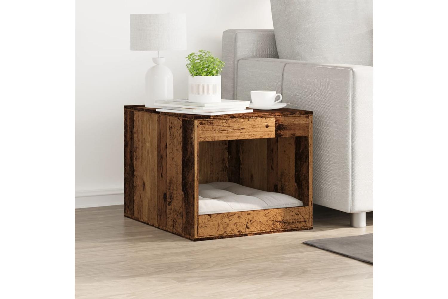 Cat Litter Box Enclosure Old Wood 47x59x42 Cm Engineered Wood-3
