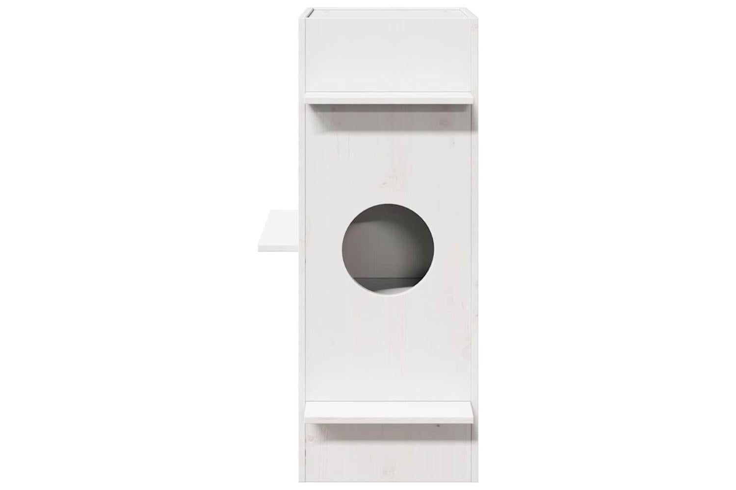 Cat House White 43x43x90 Cm Solid Wood Pine-3