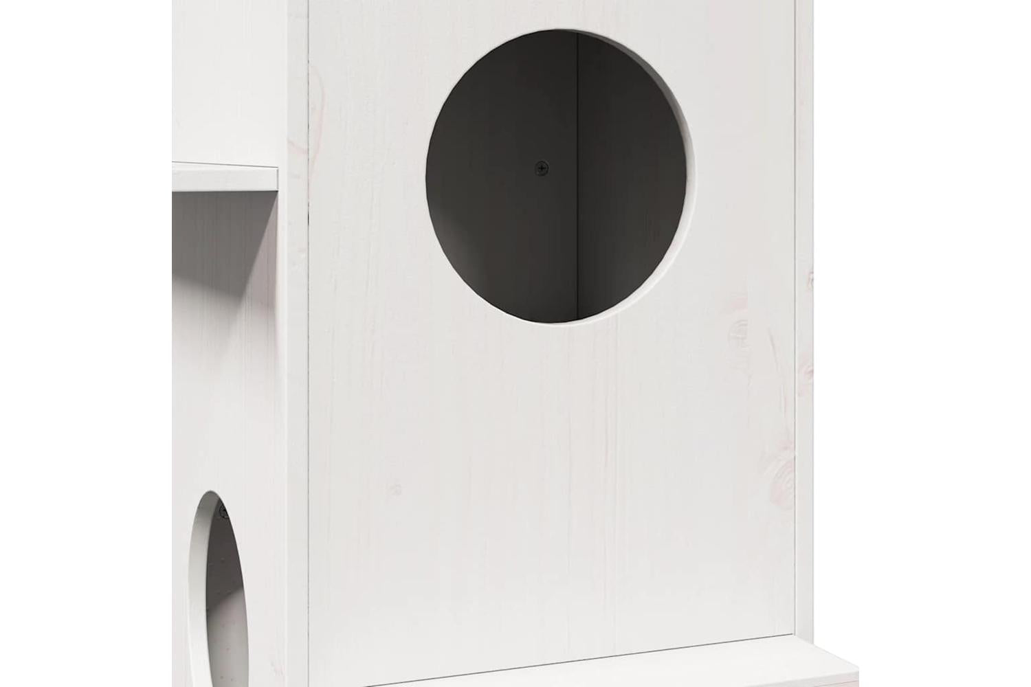 Cat House White 43x43x90 Cm Solid Wood Pine-6