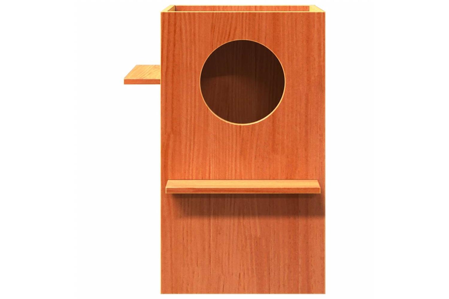 Cat House Wax Brown 43x43x60 Cm Solid Wood Pine-3