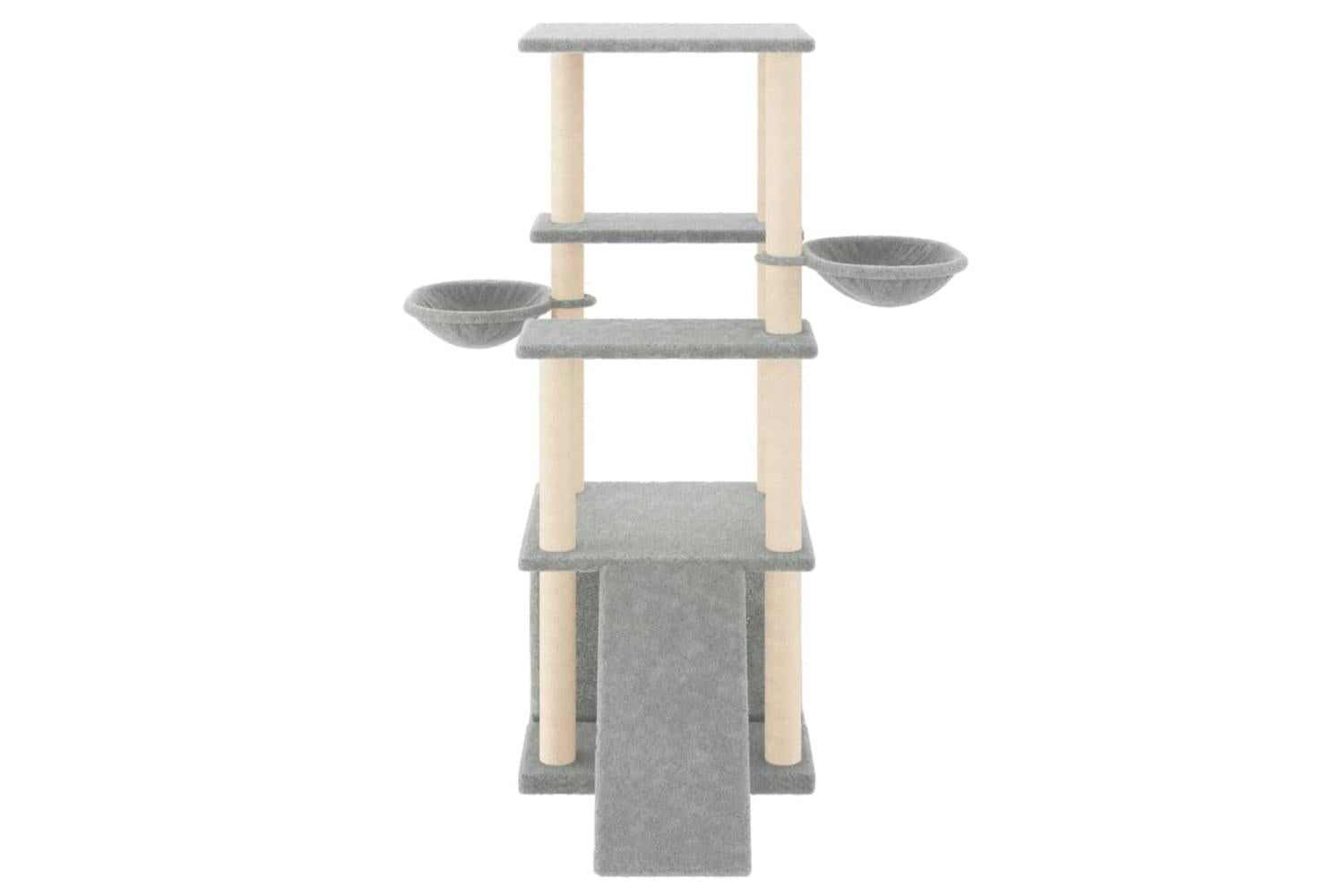 Cat Tree With Sisal Scratching Posts Light Grey 133 Cm-3