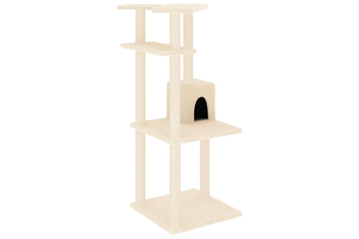 Cat Tree With Sisal Scratching Posts Cream 123 Cm