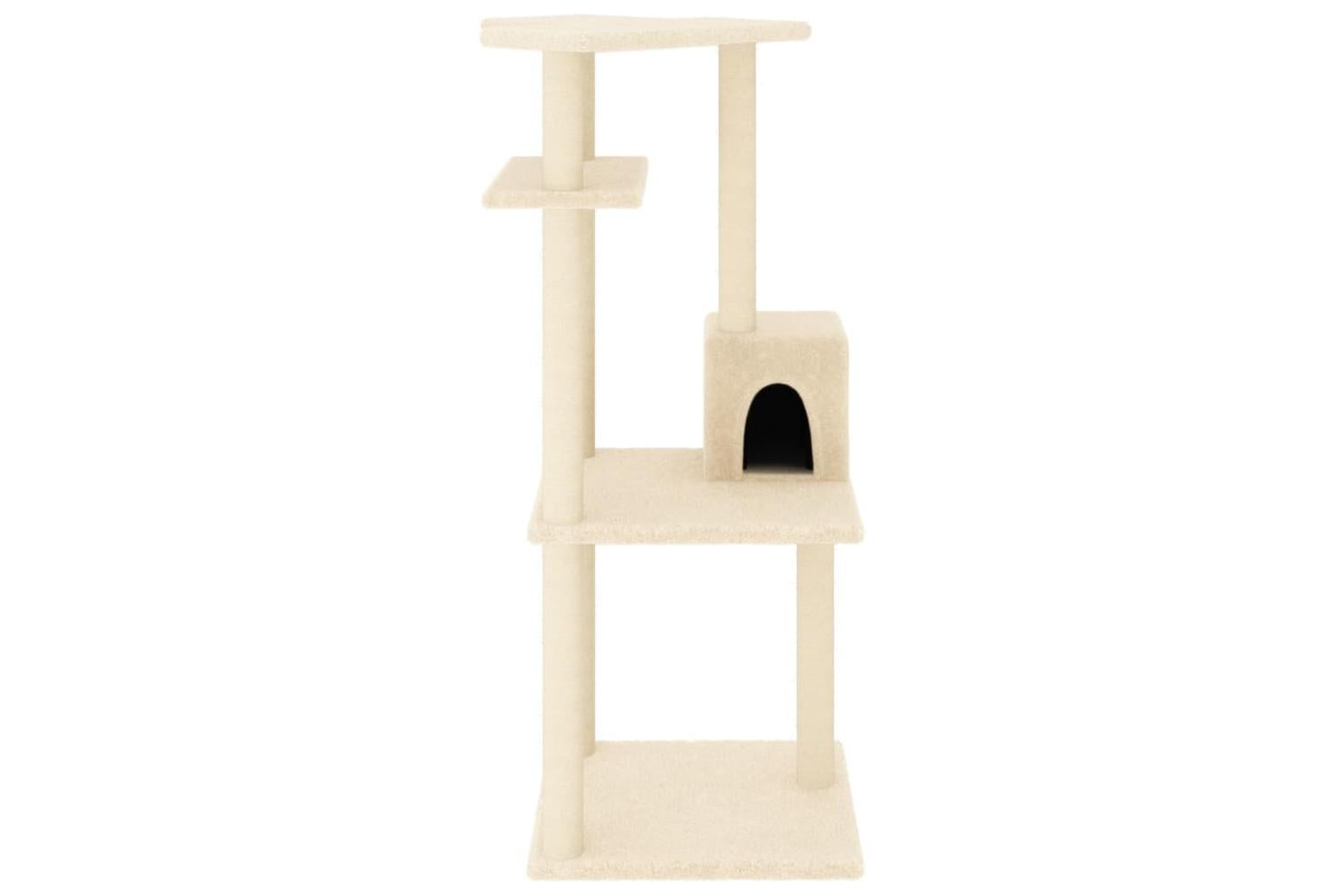 Cat Tree With Sisal Scratching Posts Cream 123 Cm-3