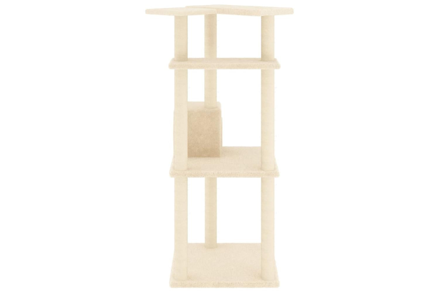 Cat Tree With Sisal Scratching Posts Cream 123 Cm-4