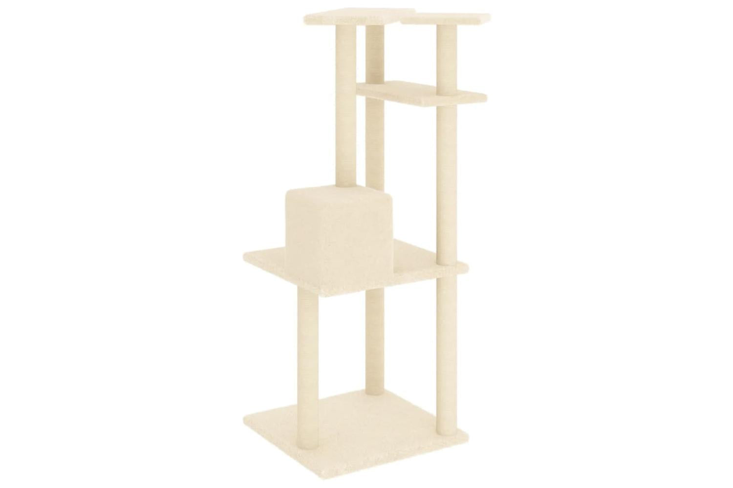 Cat Tree With Sisal Scratching Posts Cream 123 Cm-5