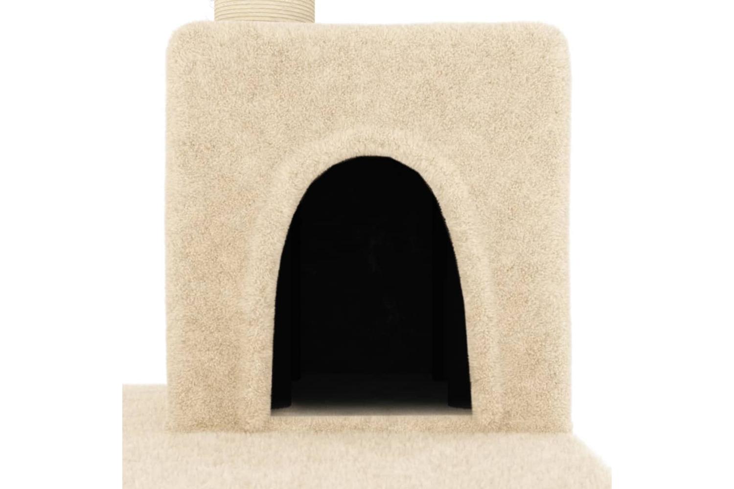 Cat Tree With Sisal Scratching Posts Cream 123 Cm-6