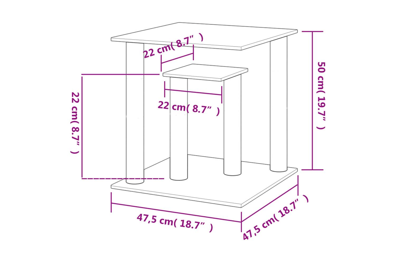 Cat Scratching Posts With Platforms Light Grey 50 Cm-6