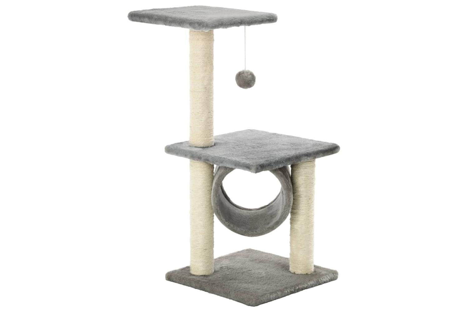Cat Tree With Sisal Scratching Posts 65 Cm Grey-2