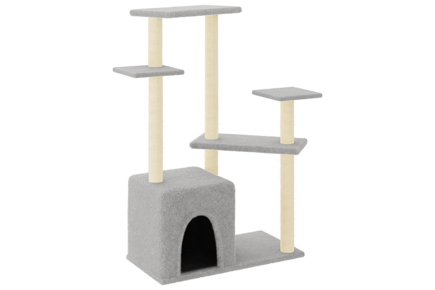 Cat Tree With Sisal Scratching Posts Light Grey 1075 Cm-2