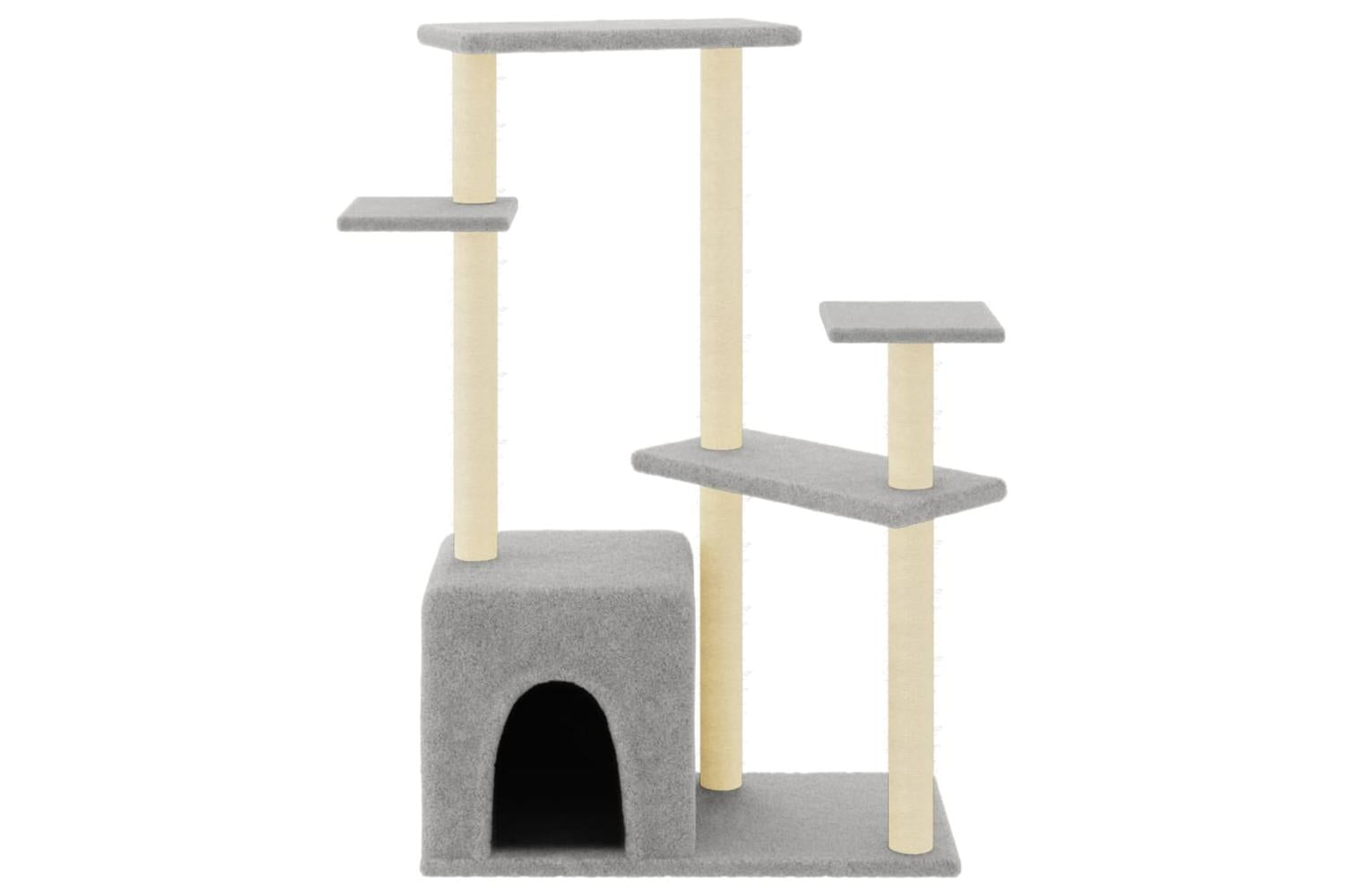 Cat Tree With Sisal Scratching Posts Light Grey 1075 Cm-3