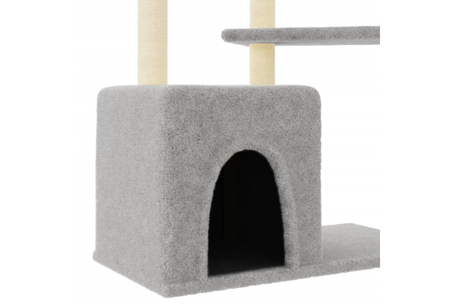 Cat Tree With Sisal Scratching Posts Light Grey 1075 Cm-6