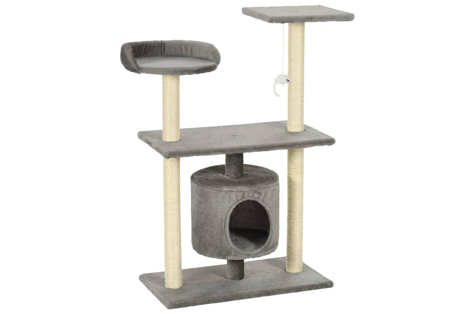 Cat Tree With Sisal Scratching Posts 95 Cm Grey-2