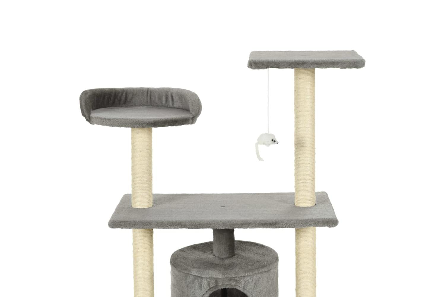 Cat Tree With Sisal Scratching Posts 95 Cm Grey-4