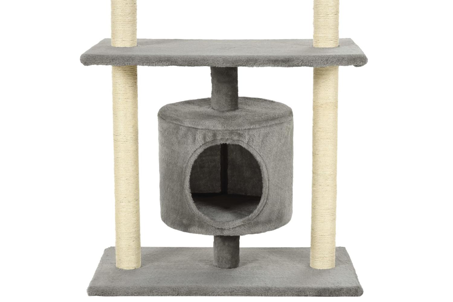 Cat Tree With Sisal Scratching Posts 95 Cm Grey-7