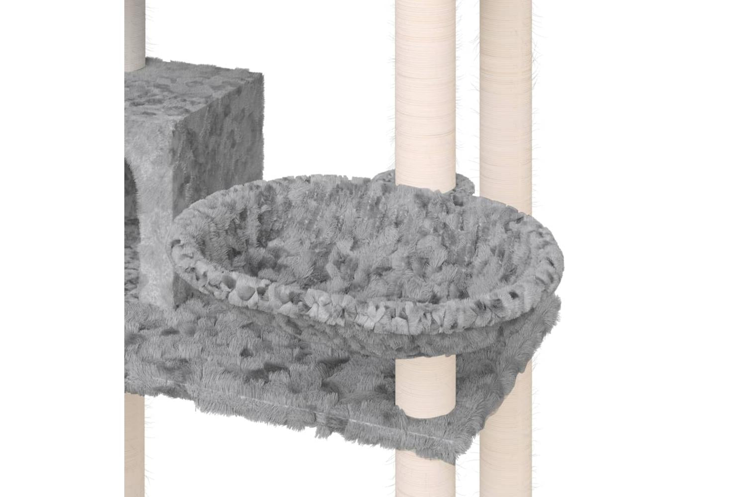 Cat Tree With Sisal Scratching Posts Light Grey 131 Cm-6