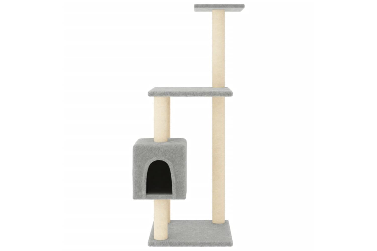 Cat Tree With Sisal Scratching Posts Light Grey 104 Cm-3