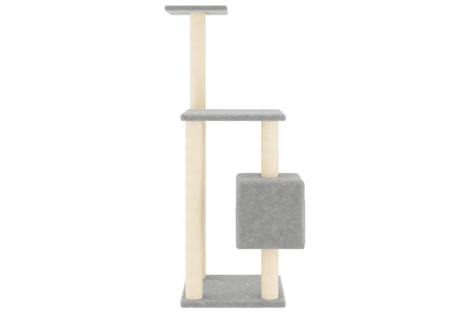 Cat Tree With Sisal Scratching Posts Light Grey 104 Cm-4