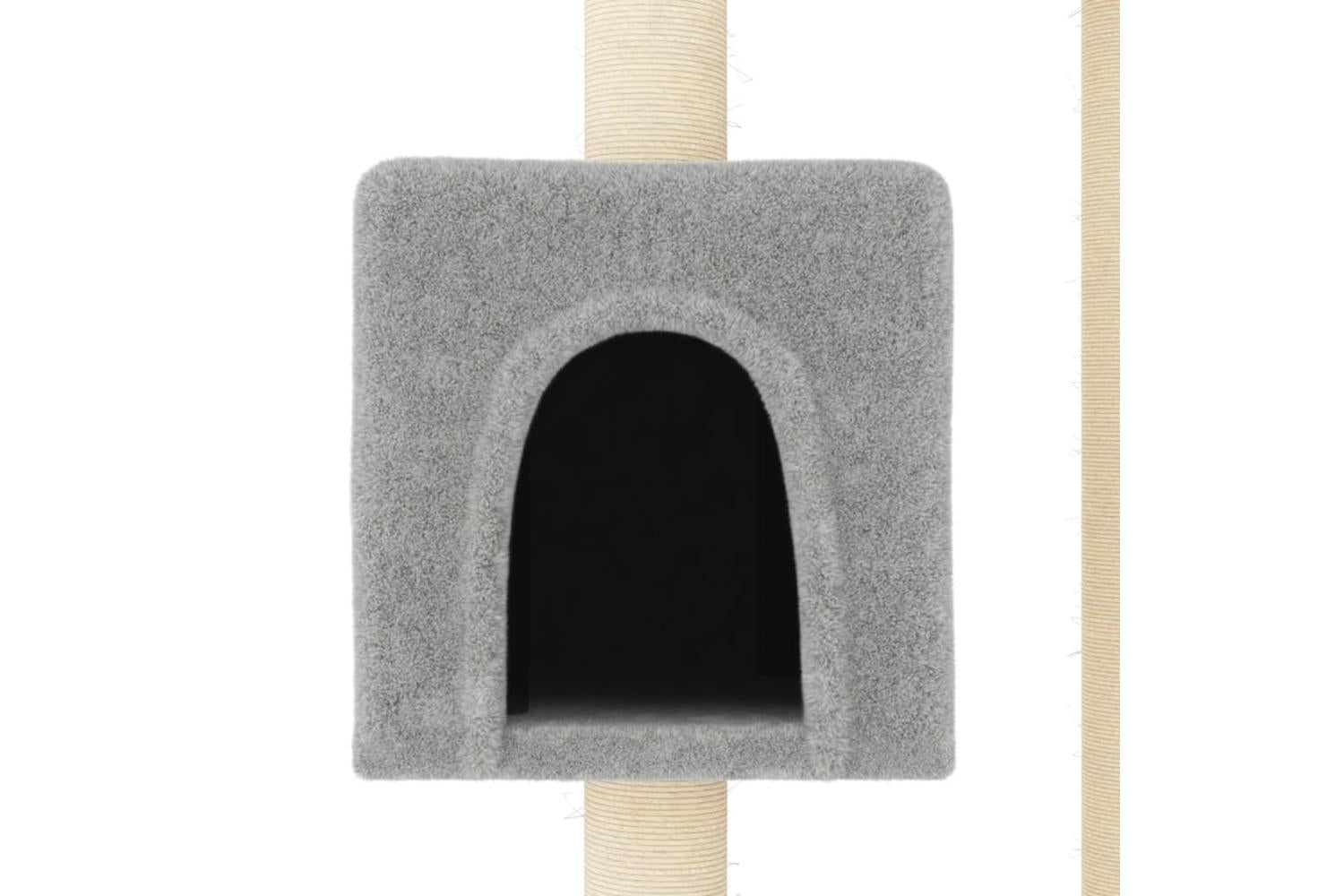 Cat Tree With Sisal Scratching Posts Light Grey 104 Cm-5