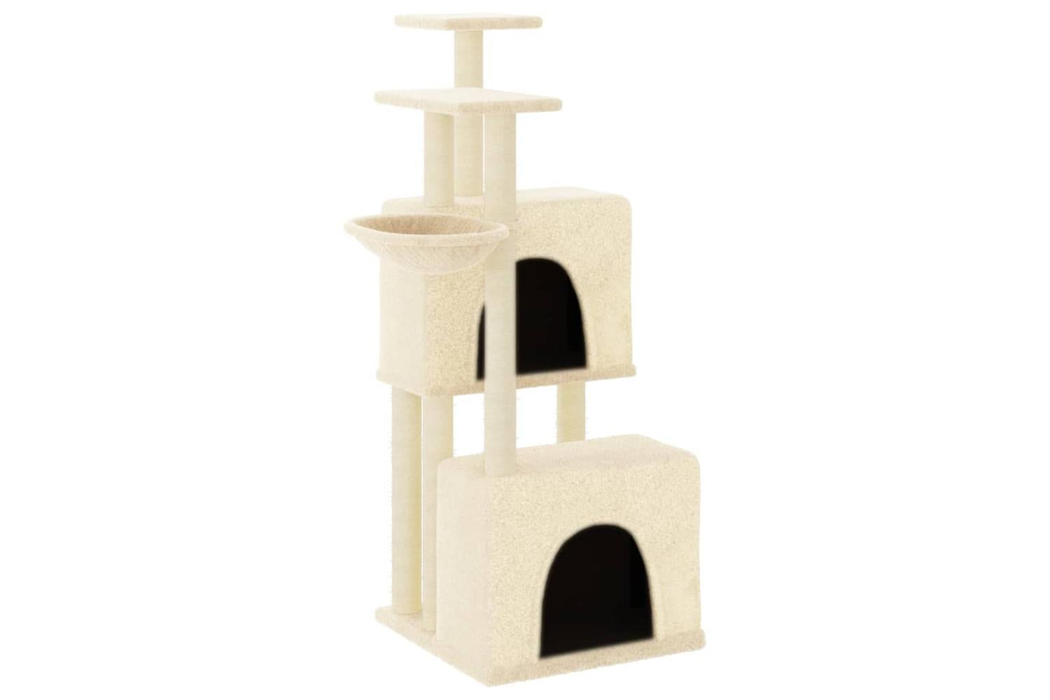 Cat Tree With Sisal Scratching Posts Cream 122 Cm-2