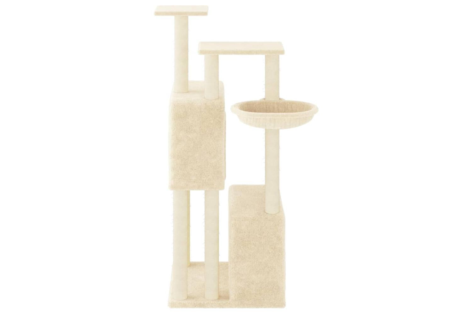 Cat Tree With Sisal Scratching Posts Cream 122 Cm-4